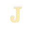 3D Marquee Letter "J" Warm White 4 LED Lights Gold - Chic Light-Up Decor for Events 6"
