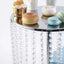 Metal Cake Stand Round Design Metallic Silver with Crystal Chains 14" Dia - Cupcake Dessert Pedestal 16"Tall