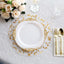 10-Pack Table Placemats Embossed Foil Flower Design Metallic Gold Round - Sheer Organza Disposable Mats 13"