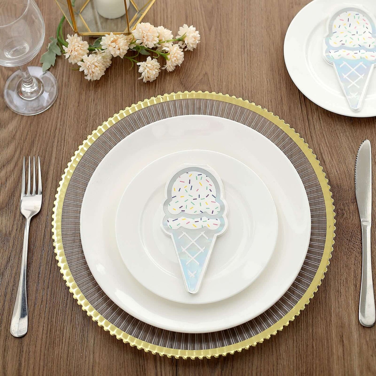 20-Pack Paper Cocktail Napkins with Cone Design - Unique Disposable Napkins for Parties 12"x6"