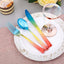 24 Pack - 8" Rainbow Ombre Design Heavy Duty Plastic Knives