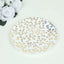 10-Pack Plastic 8" Round Salad Dessert Plates in White with Gold Leaf Design - Heavy Duty Disposable Party Plates for Stylish Events & Memorable Gatherings