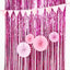 8ft Fuchsia Metallic Tinsel Foil Fringe Doorway Curtain Party Backdrop