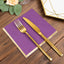 50-Pack Paper Beverage Napkins with Gold Foil Edge Purple - Disposable 2 Ply Cocktail Napkins for Events 6.5"x6.5"