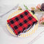 5 Pack Polyester 15"x15" Napkins Black/Red Buffalo Plaid Gingham Style Cloth Napkins