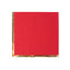 50-Pack Paper Beverage Napkins with Gold Foil Edge Red - Disposable 2 Ply Cocktail Napkins for Events 6.5"x6.5"