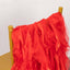 5 Pack Chiffon Satin Chair Sashes Red - Easy to Install Ruffled Curly Willow