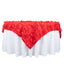 Taffeta 72"x72" Table Overlay Square Tablecloth Red - 3D Leaf Petal Table Cover