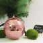 4 Pack 6" Rose Gold Foam Disco Mirror Ball With Hanging Strings, Holiday Christmas Ornaments