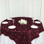 Satin 72"x72" Table Overlay Square Tablecloth Burgundy - 3D Rosette Table Cover