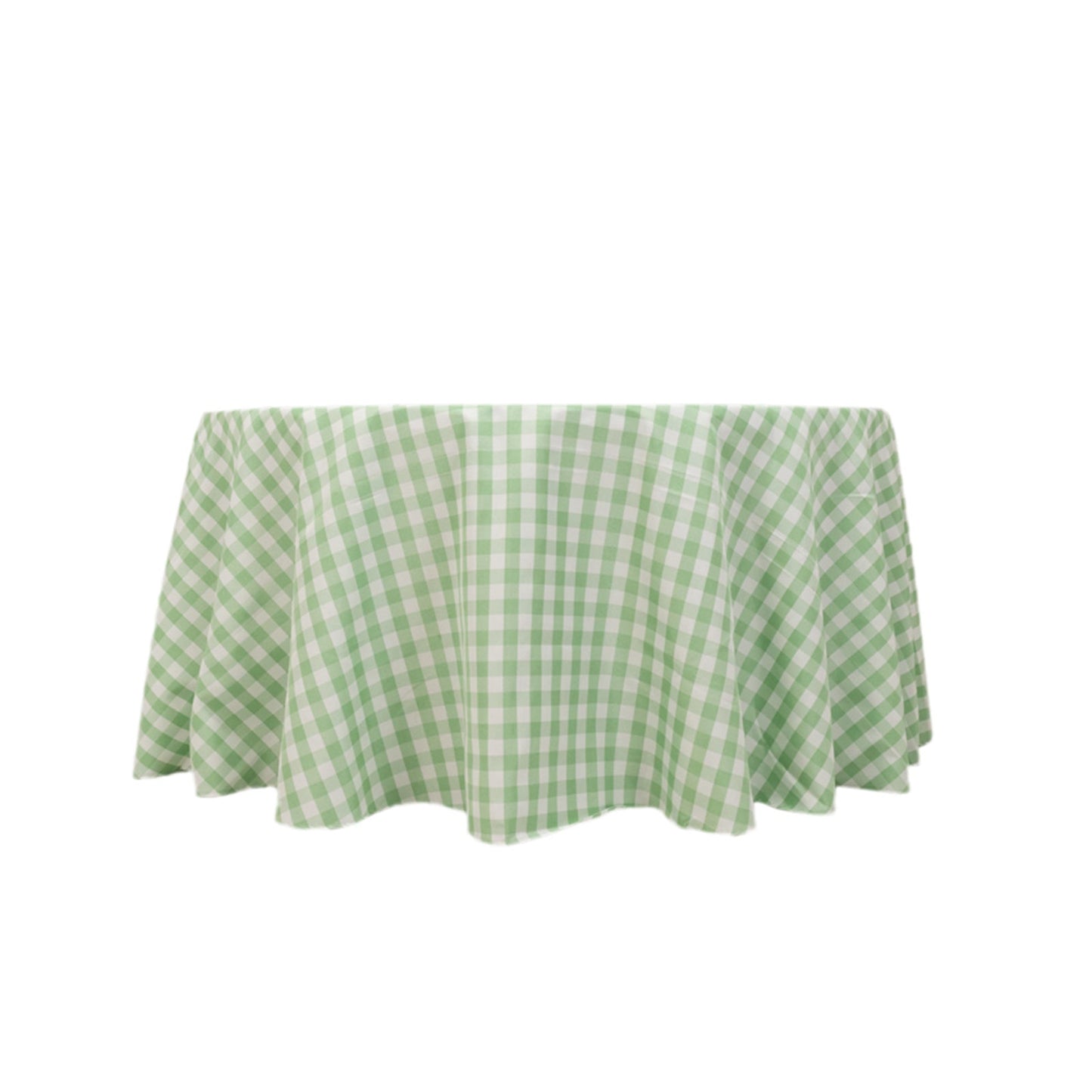 Polyester 120" Round Tablecloth White/Sage Green Seamless - Checkered Buffalo Plaid Table Cover