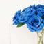 2 Bushes 17" Royal Blue Premium Silk Jumbo Rose Flower Bouquet, High Quality Artificial Wedding Floral Arrangements