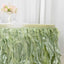 Taffeta 14ft Table Skirt Sage Green - Cascading Curly Willow Style Table Cover