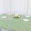Polyester 60"x102" Rectangle Tablecloth Sage Green with Gold Foil Geometric Pattern - Wrinkle-Resistant & Durable Table Cover