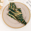 Sequin Mesh 20"x20" Napkin Hunter Emerald Green Gold - Wave Embroidered Reusable Napkin