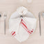 10 Pack Premium Spun Polyester 18"x22" Napkins White/Red Bistro Style - Highly Absorbent Cotton-Like Feel Cloth Napkins