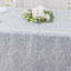 Polyester 90"x156" Rectangle Tablecloth Silver Metallic Fringe Shag Tinsel Table Cover
