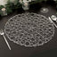 6-Pack Table Placemats Woven Fiber Design Silver Round - Disposable Mats for Dining and Events 15"