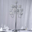 Metal Crystal Beaded Candelabra Silver 13 Arm Design - Table Centerpiece for Events 40"
