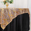 Mesh 72"x72" Table Overlay Square Tablecloth Rose Gold/Gold - Wave Embroidered Sequins Table Topper