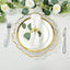 6-Pack Plastic Round Charger Plates 13" in Clear Reef Design with Gold Rim, Decorative Dinner Party Serving Plates