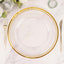 6-Pack Acrylic Round Charger Plates 13" in Clear with Gold Beaded Rim, Dinner Charger Event Tabletop Decor