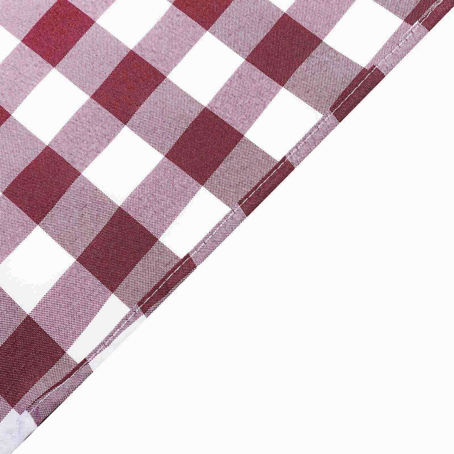 5 Pack Polyester Chair Sashes Burgundy/White Buffalo Plaid - Durable & Reusable Chair Bows 6"x108"