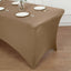 Stretch Spandex 96"x30" Rectangle Table Cover Taupe - Durable Form-Fitting Tablecloth