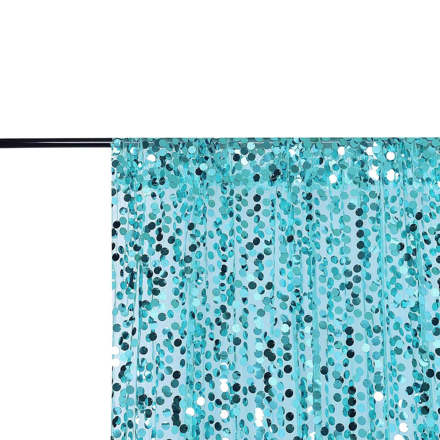 8ftx8ft Turquoise Big Payette Sequin Event Curtain Drapes, Backdrop Event Panel