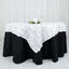 Taffeta 72"x72" Table Overlay Square Tablecloth White 3D Leaf Petal Design for Stylish Celebrations