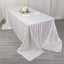 Satin Striped 90"x132" Rectangular Tablecloth White - Seamless Silky Smooth Wedding Decor