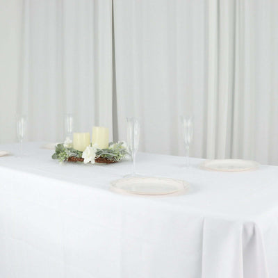 Polyester 60"x126" Rectangle Tablecloth White - Wrinkle-Resistant Table Cover for Weddings & Parties