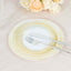 10-Pack Plastic 7" Round Dessert Plates in White with Gold Swirl Rim - Disposable Salad Plates for Classy Events & Banquets