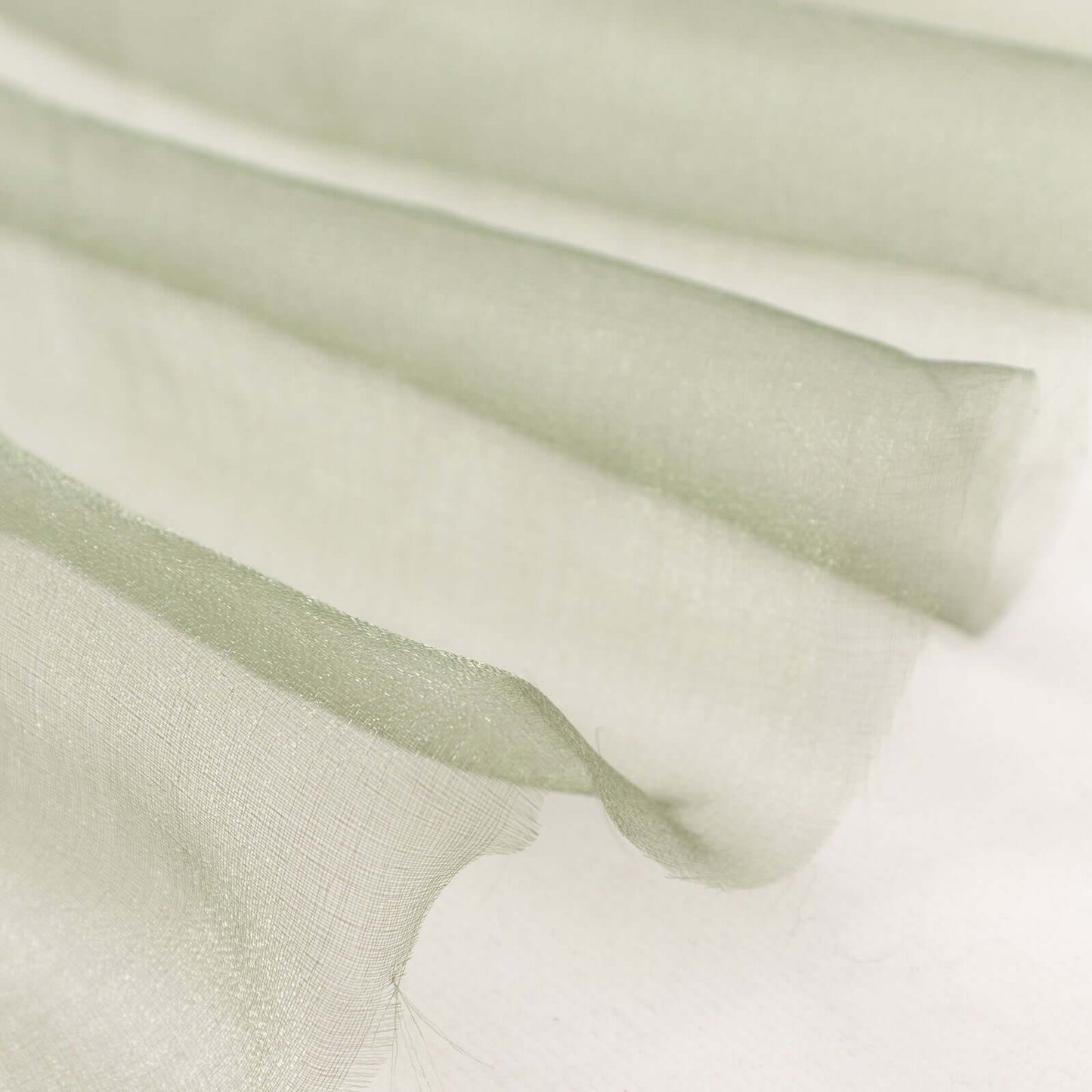 54"x10yd Dusty Sage Green Solid Sheer Chiffon Fabric Bolt, DIY Voile Drapery Fabric
