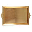 2-Pack Acrylic Rectangle Serving Trays 14"x10" in Gold with Embossed Handles, Sleek Decorative Dinner Party Food Platters