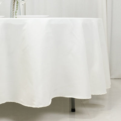 Fire Retardant Premium Polyester 108’’ Round Tablecloth Ivory - High-Performance Table Cover - Tablecloths