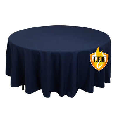 Fire Retardant Premium Polyester 108’’ Round Tablecloth Navy Blue - High-Performance Table Cover - Tablecloths