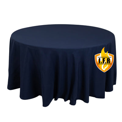 Fire Retardant Premium Polyester 120’’ Round Tablecloth Navy Blue - High-Performance Seamless Table Cover - Tablecloths