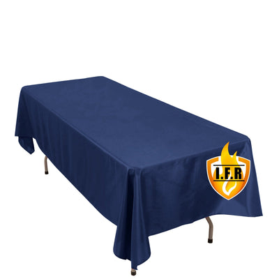 Fire Retardant Premium Polyester 60’’x102’’ Rectangular Tablecloth Navy Blue - High-Performance Table Cover