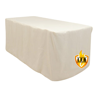 Fire Retardant Premium Polyester 6ft Rectangular Tablecloth Ivory Fitted High-Performance Table Cover - Tablecloths