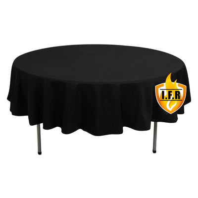 Fire Retardant Premium Polyester 90’’ Round Tablecloth Black - High-Performance Table Cover - Tablecloths
