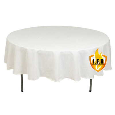 Fire Retardant Premium Polyester 90’’ Round Tablecloth Ivory - High-Performance Table Cover - Tablecloths