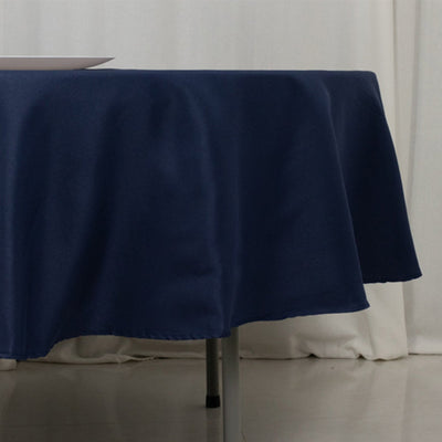 Fire Retardant Premium Polyester 90’’ Round Tablecloth Navy Blue - High-Performance Table Cover - Tablecloths
