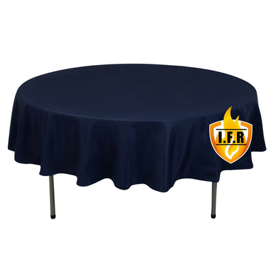 Fire Retardant Premium Polyester 90’’ Round Tablecloth Navy Blue - High-Performance Table Cover - Tablecloths