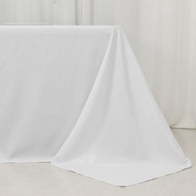Fire Retardant Premium Polyester 90’’x156’’ Rectangular Tablecloth White - Stylish High-Performance Seamless Table