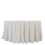 Fire Retardant Scuba Tablecloth â€“ 120’’ Round White Wrinkle Free Stain Resistant Seamless Polyester Cover
