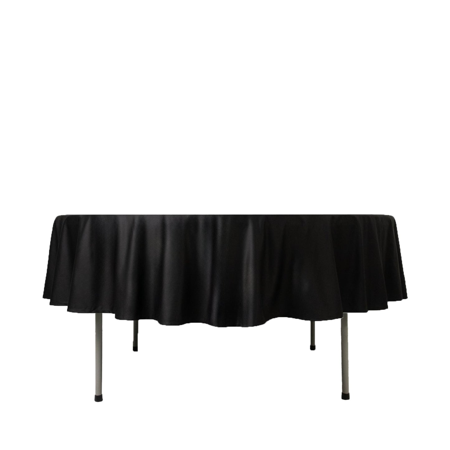 Fire Retardant Scuba Tablecloth â€“ 90’’ Round Black Wrinkle Free Stain Resistant Polyester Cover - Tablecloths