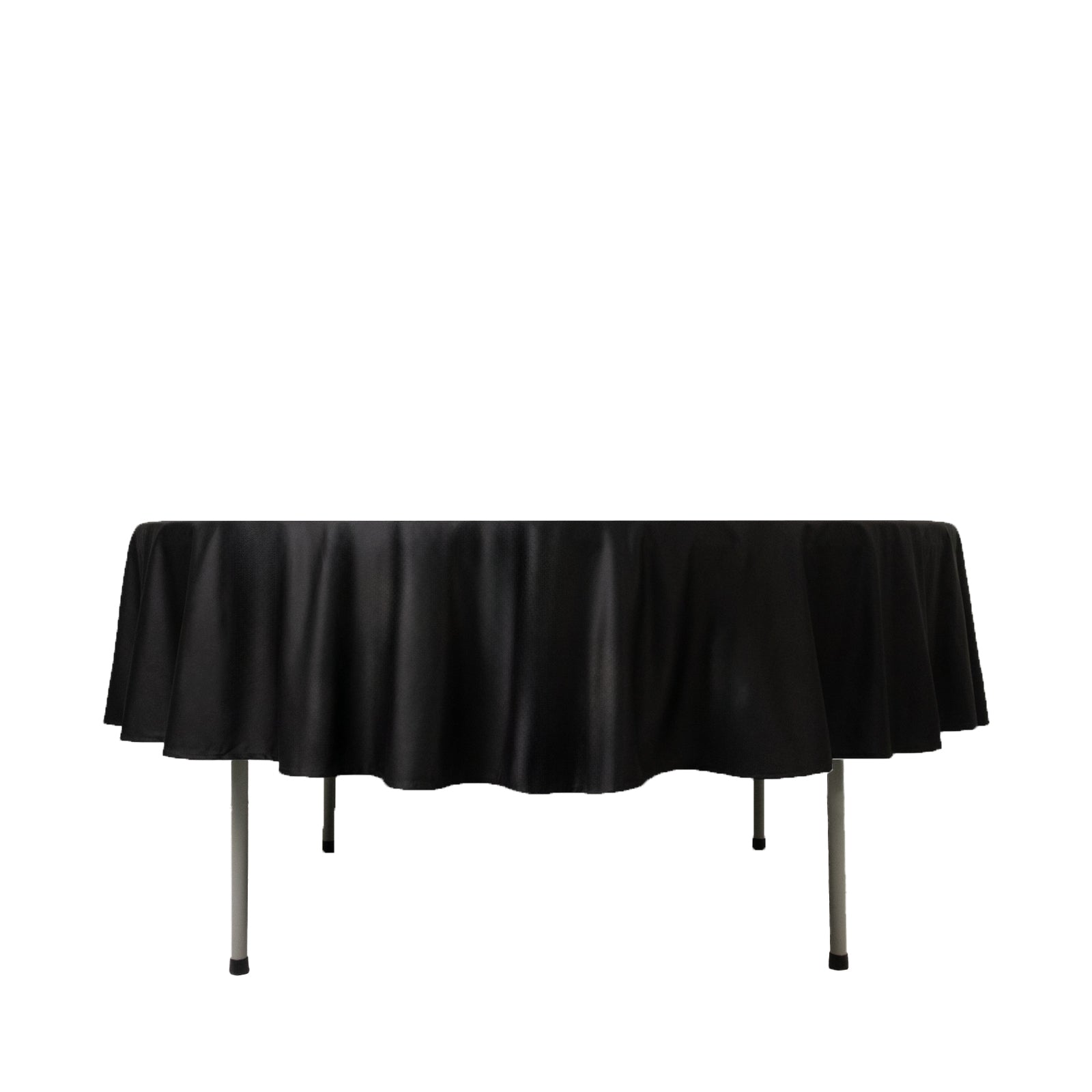 Fire Retardant Scuba Tablecloth â€“ 90’’ Round Black Wrinkle Free Stain Resistant Polyester Cover - Tablecloths