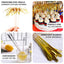 100-Pack Bamboo Cocktail Sticks Firework Cupcake Toppers Gold - Festive Foil Frills Food Picks 9"