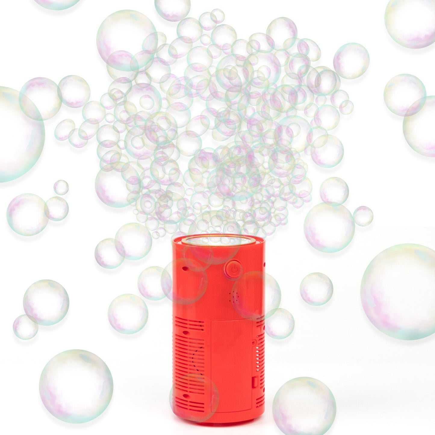 Fireworks Bubble Machine with RGB Lights and Realistic Sound â€“ 8.5â€ Automatic Bubble Blower for Kids, 20 holes 240ml Solution